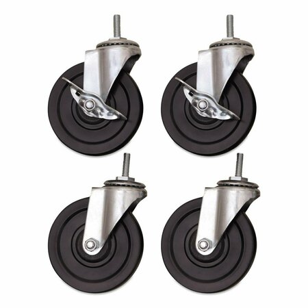 VORTEX 4 in. Optional Casters for Wire Shelving PVC Grip Ring - 200 lbs Caster VO2659747
